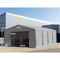 TOOLPORT 8×8 m Lagerzelt, PVC-Plane, grau, mit Bodenrahmen, mit Statik (Betonuntergrund) – (94043) TOOLPORT 8×8 m Lagerzelt, PVC-Plane, grau, mit Bodenrahmen, mit Statik (Betonuntergrund) – (94043)