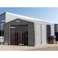 TOOLPORT 8×8 m Lagerzelt, PVC-Plane, grau, mit Bodenrahmen, mit Statik (Betonuntergrund) – (94065) TOOLPORT 8×8 m Lagerzelt, PVC-Plane, grau, mit Bodenrahmen, mit Statik (Betonuntergrund) – (94065)