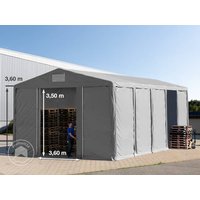 TOOLPORT 8×10 m Lagerzelt, PVC-Plane, grau, mit Bodenrahmen, ohne Statik – (79837) TOOLPORT 8×10 m Lagerzelt, PVC-Plane, grau, mit Bodenrahmen, ohne Statik – (79837)