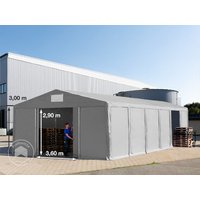 TOOLPORT 8×12 m Lagerzelt, PVC-Plane, grau, mit Bodenrahmen, ohne Statik – (79840) TOOLPORT 8×12 m Lagerzelt, PVC-Plane, grau, mit Bodenrahmen, ohne Statik – (79840)