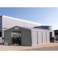 TOOLPORT 8×12 m Lagerzelt, PVC-Plane, grau, mit Bodenrahmen, ohne Statik – (79843) TOOLPORT 8×12 m Lagerzelt, PVC-Plane, grau, mit Bodenrahmen, ohne Statik – (79843)