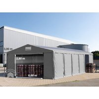 TOOLPORT 8×12 m Lagerzelt, PVC-Plane, grau, mit Bodenrahmen, mit Statik (Betonuntergrund) – (94055) TOOLPORT 8×12 m Lagerzelt, PVC-Plane, grau, mit Bodenrahmen, mit Statik (Betonuntergrund) – (94055)