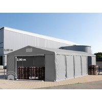 TOOLPORT 8×16 m Lagerzelt, PVC-Plane, grau, mit Bodenrahmen, ohne Statik – (94242) TOOLPORT 8×16 m Lagerzelt, PVC-Plane, grau, mit Bodenrahmen, ohne Statik – (94242)