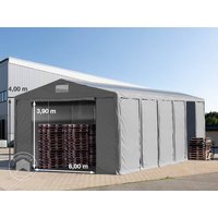 TOOLPORT 8×24 m Lagerzelt, PVC-Plane, grau, mit Bodenrahmen, mit Statik (Erduntergrund) – (94303) TOOLPORT 8×24 m Lagerzelt, PVC-Plane, grau, mit Bodenrahmen, mit Statik (Erduntergrund) – (94303)