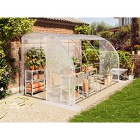 TOOLPORT 2x4m Anlehn-Foliengewächshaus, PE-Plane, weiß – (9033) TOOLPORT 2x4m Anlehn-Foliengewächshaus, PE-Plane, weiß – (9033)