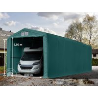 TOOLPORT 4x16m Zeltgarage, PVC-Plane, dunkelgrün, mit Statik (Betonuntergrund) – (99526) TOOLPORT 4x16m Zeltgarage, PVC-Plane, dunkelgrün, mit Statik (Betonuntergrund) – (99526)