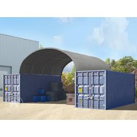 TOOLPORT 6x6m Container-Überdachung, PRIMEtex-Plane, grau, mit Statik – (47600) TOOLPORT 6x6m Container-Überdachung, PRIMEtex-Plane, grau, mit Statik – (47600)