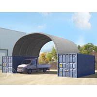 TOOLPORT 8x6m Container-Überdachung, PRIMEtex-Plane, grau, mit Statik – (47601) TOOLPORT 8x6m Container-Überdachung, PRIMEtex-Plane, grau, mit Statik – (47601)