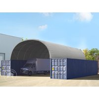 TOOLPORT 8x12m Container-Überdachung, PRIMEtex-Plane, grau, mit Statik – (47602) TOOLPORT 8x12m Container-Überdachung, PRIMEtex-Plane, grau, mit Statik – (47602)