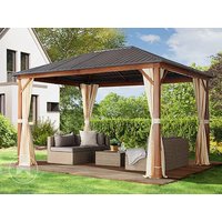 TOOLPORT 3×4 m Hardtop Gartenpavillon, inkl. 4 Seitenteile, champagnerfarben – (300183) TOOLPORT 3×4 m Hardtop Gartenpavillon, inkl. 4 Seitenteile, champagnerfarben – (300183)