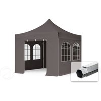 TOOLPORT 3x3m Aluminium Faltpavillon, inkl. 4 Seitenteile, dunkelgrau – (600149) TOOLPORT 3x3m Aluminium Faltpavillon, inkl. 4 Seitenteile, dunkelgrau – (600149)