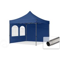 TOOLPORT 3x3m Stahl Faltpavillon, inkl. 2 Seitenteile, dunkelblau – (600007) TOOLPORT 3x3m Stahl Faltpavillon, inkl. 2 Seitenteile, dunkelblau – (600007)