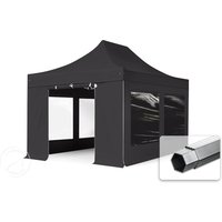 TOOLPORT 3×4,5m Aluminium Faltpavillon, inkl. 4 Seitenteile, schwarz – (59303) TOOLPORT 3×4,5m Aluminium Faltpavillon, inkl. 4 Seitenteile, schwarz – (59303)