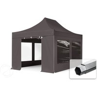 TOOLPORT 3×4,5m Aluminium Faltpavillon, inkl. 4 Seitenteile, dunkelgrau – (600204) TOOLPORT 3×4,5m Aluminium Faltpavillon, inkl. 4 Seitenteile, dunkelgrau – (600204)