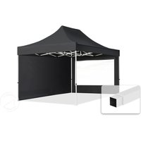 TOOLPORT 3×4,5m Stahl Faltpavillon, inkl. 2 Seitenteile, schwarz – (59358) TOOLPORT 3×4,5m Stahl Faltpavillon, inkl. 2 Seitenteile, schwarz – (59358)