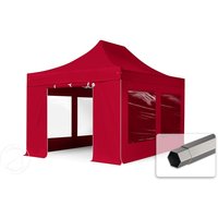 TOOLPORT 3×4,5m Stahl Faltpavillon, inkl. 4 Seitenteile, rot – (600058) TOOLPORT 3×4,5m Stahl Faltpavillon, inkl. 4 Seitenteile, rot – (600058)