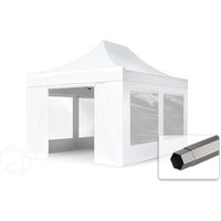 TOOLPORT 3×4,5m Stahl Faltpavillon, inkl. 4 Seitenteile, weiß – (600118) TOOLPORT 3×4,5m Stahl Faltpavillon, inkl. 4 Seitenteile, weiß – (600118)