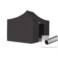 TOOLPORT 3×4,5m Stahl Faltpavillon, inkl. 4 Seitenteile, schwarz – (600115) TOOLPORT 3×4,5m Stahl Faltpavillon, inkl. 4 Seitenteile, schwarz – (600115)