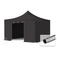 TOOLPORT 4x4m Stahl Faltpavillon, inkl. 4 Seitenteile, schwarz – (600128) TOOLPORT 4x4m Stahl Faltpavillon, inkl. 4 Seitenteile, schwarz – (600128)