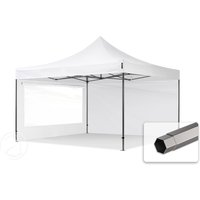 TOOLPORT 4x4m Stahl Faltpavillon, inkl. 2 Seitenteile, weiß – (600103) TOOLPORT 4x4m Stahl Faltpavillon, inkl. 2 Seitenteile, weiß – (600103)