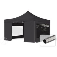TOOLPORT 4x4m Stahl Faltpavillon, inkl. 4 Seitenteile, schwarz – (600089) TOOLPORT 4x4m Stahl Faltpavillon, inkl. 4 Seitenteile, schwarz – (600089)