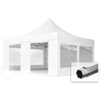 TOOLPORT 5x5m Aluminium Faltpavillon, inkl. 4 Seitenteile, weiß – (581990) TOOLPORT 5x5m Aluminium Faltpavillon, inkl. 4 Seitenteile, weiß – (581990)