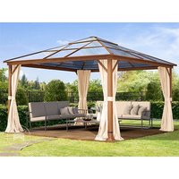 TOOLPORT 4×4 m Hardtop Gartenpavillon, inkl. 4 Seitenteile, champagnerfarben – (301347) TOOLPORT 4×4 m Hardtop Gartenpavillon, inkl. 4 Seitenteile, champagnerfarben – (301347)