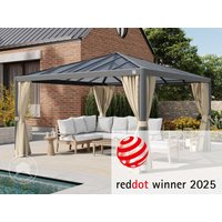 PRIMEYARD 4x4m Hardtop Gartenpavillon, inkl. 4 Seitenteile, champagnerfarben – (300667) PRIMEYARD 4x4m Hardtop Gartenpavillon, inkl. 4 Seitenteile, champagnerfarben – (300667)