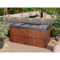 PRIMEYARD 200 x 100 x 77 cm Hochbeet, Cortenstahl, Rost-Optik | inkl. Frühbeetaufsatz – (GFPV00785) PRIMEYARD 200 x 100 x 77 cm Hochbeet, Cortenstahl, Rost-Optik | inkl. Frühbeetaufsatz – (GFPV00785)