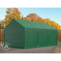 TOOLPORT 4×6 m Lagerzelt, PVC-Plane, dunkelgrün, mit Bodenrahmen – (7213) TOOLPORT 4×6 m Lagerzelt, PVC-Plane, dunkelgrün, mit Bodenrahmen – (7213)