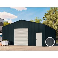 TOM BUILDER 8,19 x 8,68 m TITAN, Stahldach, Leichtbauhalle, Trapezblechverkleidung, Anthrazit, mit Statik (Erduntergrund), ohne Setangebot – (KROV00013) TOM BUILDER 8,19 x 8,68 m TITAN, Stahldach, Leichtbauhalle, Trapezblechverkleidung, Anthrazit, mit Statik (Erduntergrund), ohne Setangebot – (KROV00013)