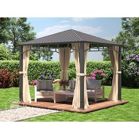 TOOLPORT 3×3 m Hardtop Gartenpavillon, inkl. 4 Seitenteile, champagnerfarben – (301348) TOOLPORT 3×3 m Hardtop Gartenpavillon, inkl. 4 Seitenteile, champagnerfarben – (301348)