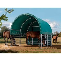 TOOLPORT 3x3m Weidezelt, PVC-Plane, dunkelgrün, Betonbefestigung – (330669) TOOLPORT 3x3m Weidezelt, PVC-Plane, dunkelgrün, Betonbefestigung – (330669)