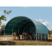 TOOLPORT 6x6m Weidezelt, PVC-Plane, dunkelgrün, Betonbefestigung – (330617) TOOLPORT 6x6m Weidezelt, PVC-Plane, dunkelgrün, Betonbefestigung – (330617)