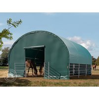 TOOLPORT 6x6m Weidezelt, PVC-Plane, dunkelgrün, Betonbefestigung – (330619) TOOLPORT 6x6m Weidezelt, PVC-Plane, dunkelgrün, Betonbefestigung – (330619)