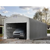 TOOLPORT 5x10m Zeltgarage, PVC-Plane, grau, ohne Statik – (99481) TOOLPORT 5x10m Zeltgarage, PVC-Plane, grau, ohne Statik – (99481)