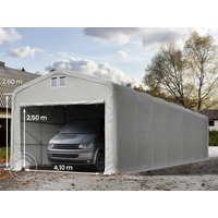 TOOLPORT 5x20m Zeltgarage, PVC-Plane, grau, mit Statik (Erduntergrund) – (99419) TOOLPORT 5x20m Zeltgarage, PVC-Plane, grau, mit Statik (Erduntergrund) – (99419)