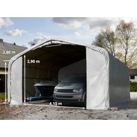 TOOLPORT 6x6m Zeltgarage, PVC-Plane, grau, mit Statik (Erduntergrund) – (99519) TOOLPORT 6x6m Zeltgarage, PVC-Plane, grau, mit Statik (Erduntergrund) – (99519)