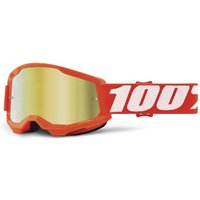 Tweeks Cycles 100% Strata 2 Junior Goggles - Orange/ Mirror Gold Lens | Clearance section. 365 day returns, 0% finance & FREE delivery over £50