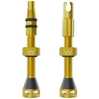 Tweeks Cycles Peaty's Holeshot Fast Flow Tubeless Valves - Gold, 42mm | Clearance section. 365 day returns, 0% finance & FREE delivery over £50
