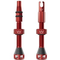 Tweeks Cycles Peaty's Holeshot Fast Flow Tubeless Valves - Red, 42mm | Clearance section. 365 day returns, 0% finance & FREE delivery over £50