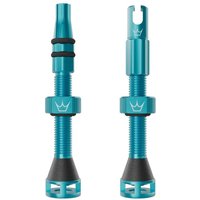 Tweeks Cycles Peaty's Holeshot Fast Flow Tubeless Valves - Turquoise Blue, 42mm | Clearance section. 365 day returns, 0% finance & FREE delivery over £50