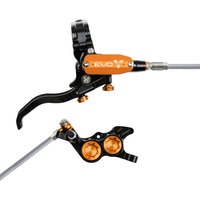 Tweeks Cycles Hope Tech 4 EVO GR4 Hydraulic Disc Brake - Black / OrangeFront Right HandBraided | Clearance section. 365 day returns, 0% finance & FREE delivery over £50