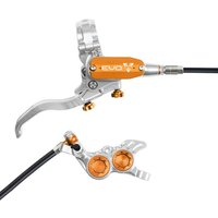 Tweeks Cycles Hope Tech 4 EVO GR4 Hydraulic Disc Brake - Silver / OrangeFront Right HandStandard | Clearance section. 365 day returns, 0% finance & FREE delivery over £50