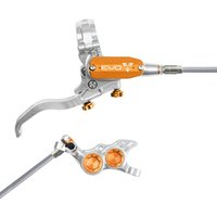 Tweeks Cycles Hope Tech 4 EVO TR4 Hydraulic Disc Brake - Silver / OrangeFront Right HandBraided | Clearance section. 365 day returns, 0% finance & FREE delivery over £50