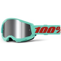 Tweeks Cycles 100% Strata 2 Goggles - Maupiti / Mirror Silver Lens | Clearance section. 365 day returns, 0% finance & FREE delivery over £50