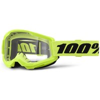 Tweeks Cycles 100% Strata 2 Junior Goggles - Neon Yellow / Clear Lens | Clearance section. 365 day returns, 0% finance & FREE delivery over £50