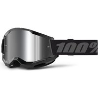 Tweeks Cycles 100% Strata 2 Junior Goggles - Black / Mirror Silver Lens | Clearance section. 365 day returns, 0% finance & FREE delivery over £50