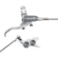 Tweeks Cycles Hope Tech 4 EVO GR4 Hydraulic Disc Brake - Silver / SmokeFront Right HandBraided | Clearance section. 365 day returns, 0% finance & FREE delivery over £50