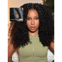 EasiContour™ V Part Minimal Glueless Kinky Curly Glueless Wig 150% Density